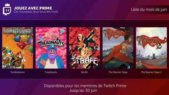 [Twitch Prime] 5 nouveaux jeux offerts pour juin !